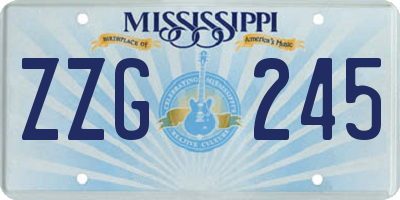 MS license plate ZZG245