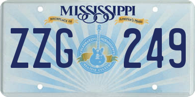 MS license plate ZZG249