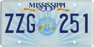 MS license plate ZZG251
