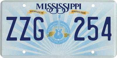 MS license plate ZZG254