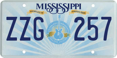 MS license plate ZZG257