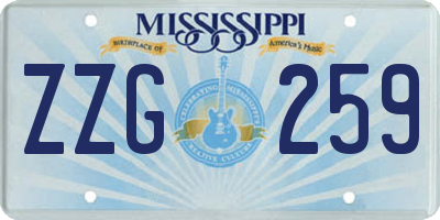MS license plate ZZG259