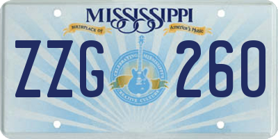 MS license plate ZZG260