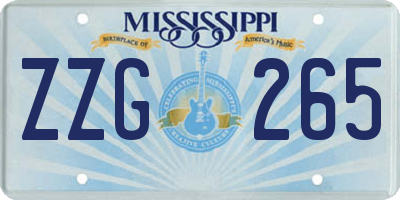 MS license plate ZZG265