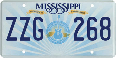 MS license plate ZZG268