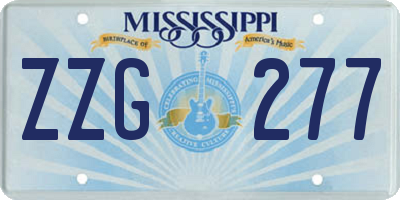 MS license plate ZZG277