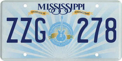 MS license plate ZZG278