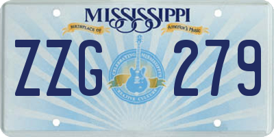 MS license plate ZZG279