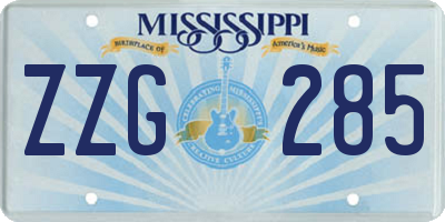 MS license plate ZZG285