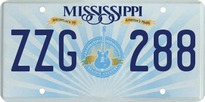 MS license plate ZZG288