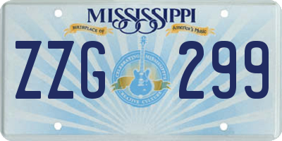 MS license plate ZZG299