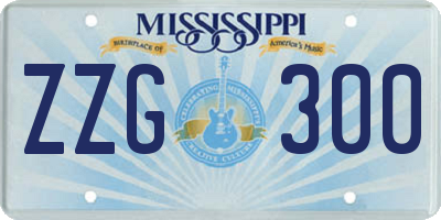 MS license plate ZZG300
