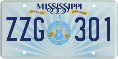 MS license plate ZZG301