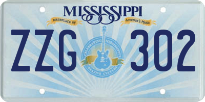 MS license plate ZZG302