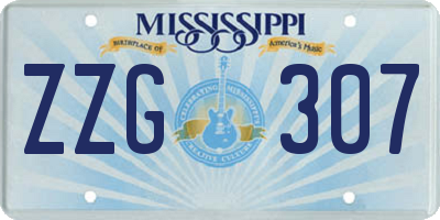 MS license plate ZZG307