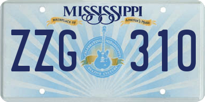 MS license plate ZZG310
