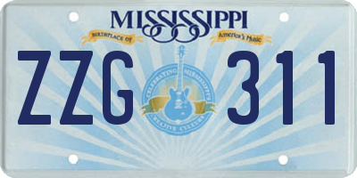 MS license plate ZZG311