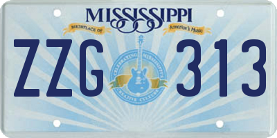 MS license plate ZZG313