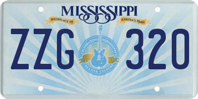 MS license plate ZZG320