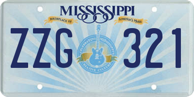 MS license plate ZZG321
