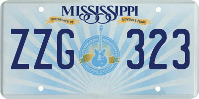 MS license plate ZZG323