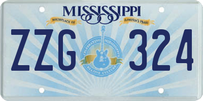 MS license plate ZZG324