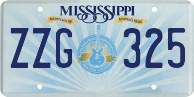 MS license plate ZZG325