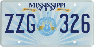 MS license plate ZZG326