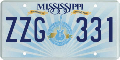 MS license plate ZZG331