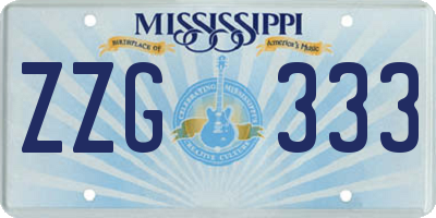 MS license plate ZZG333