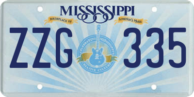 MS license plate ZZG335