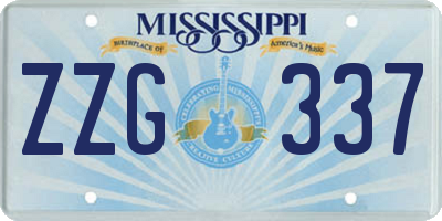 MS license plate ZZG337