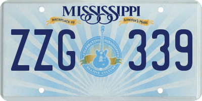 MS license plate ZZG339