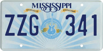MS license plate ZZG341