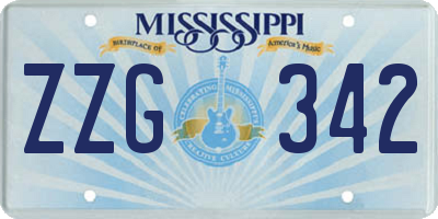 MS license plate ZZG342