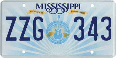 MS license plate ZZG343