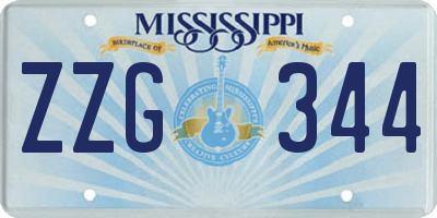 MS license plate ZZG344