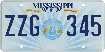 MS license plate ZZG345