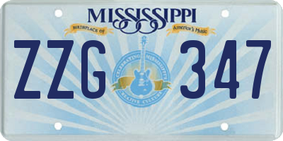 MS license plate ZZG347