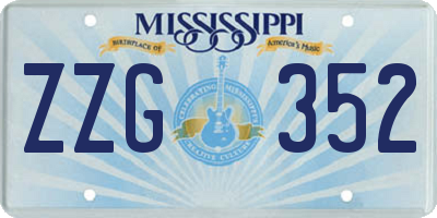 MS license plate ZZG352