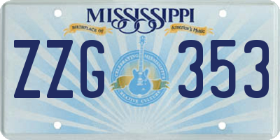 MS license plate ZZG353