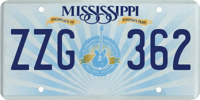 MS license plate ZZG362