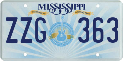 MS license plate ZZG363