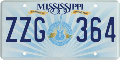 MS license plate ZZG364