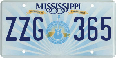 MS license plate ZZG365