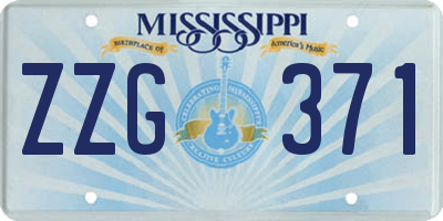 MS license plate ZZG371