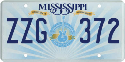 MS license plate ZZG372