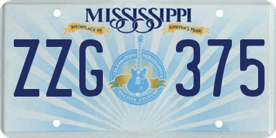 MS license plate ZZG375