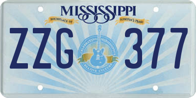 MS license plate ZZG377