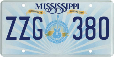 MS license plate ZZG380
